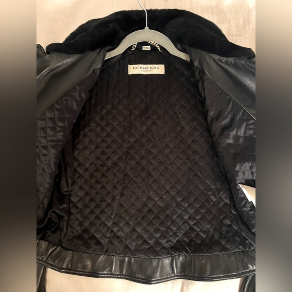 Burberry London Quilted Lambskin Leather Shearling Collar Jacket - Picture 7 of 11